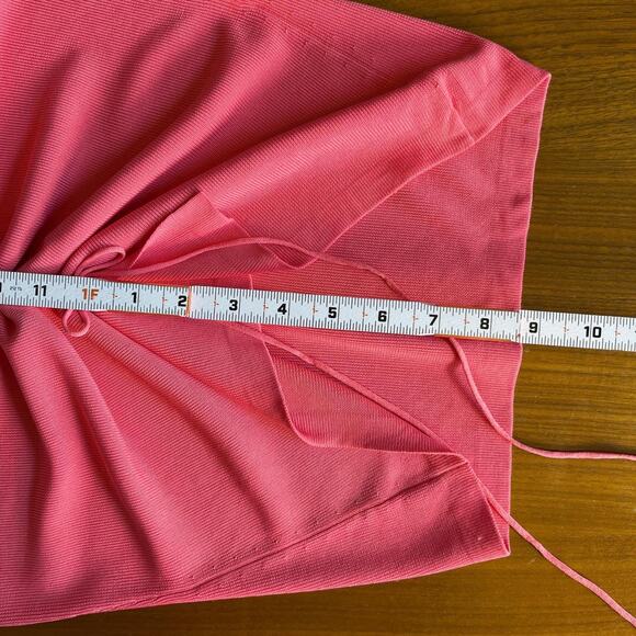 Y2K Pink Ruched Drawstring Top Collared Crop - Picture 8 of 8